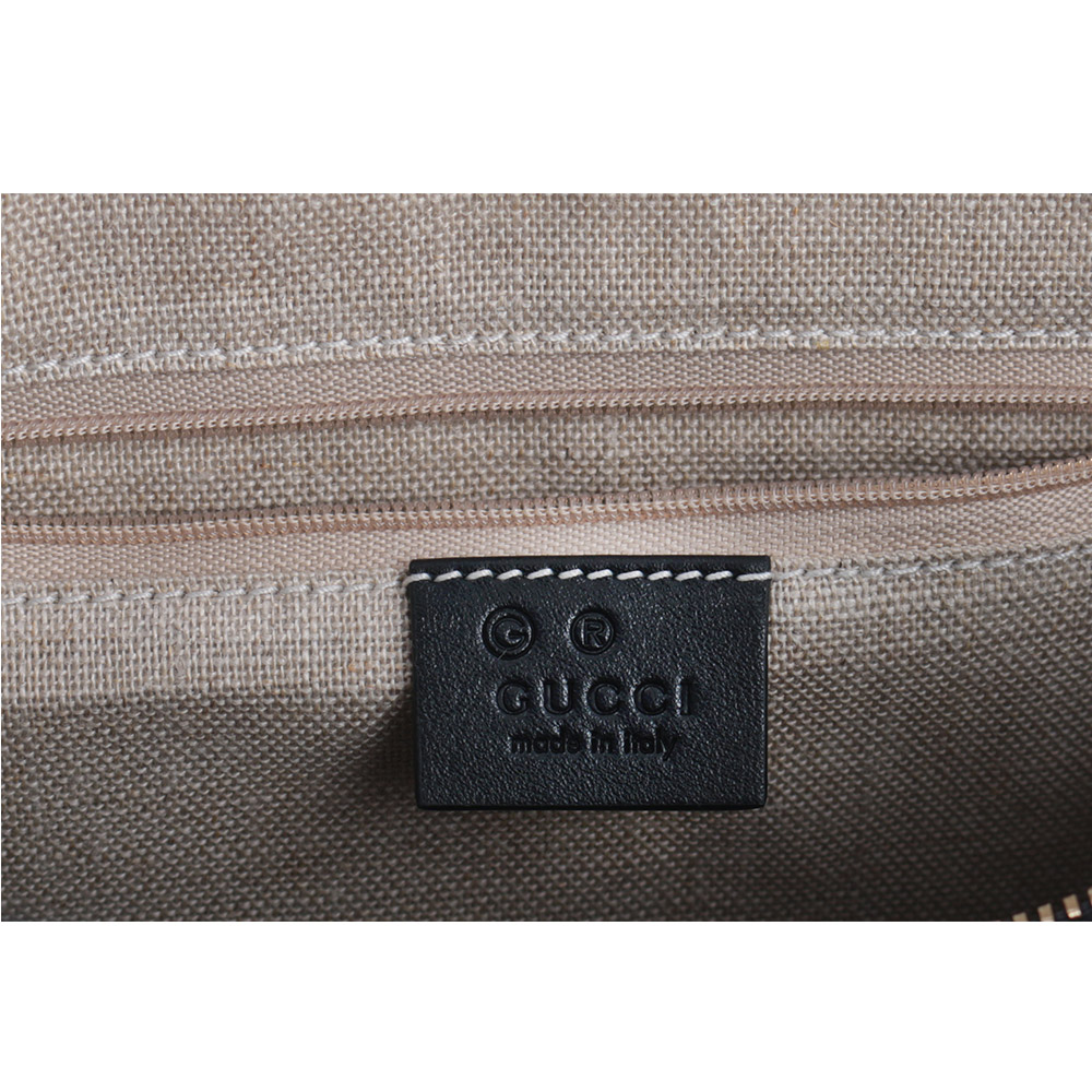 GUCCI Guccissima 牛皮壓紋手提/斜背二用波士頓包/黑色, , large