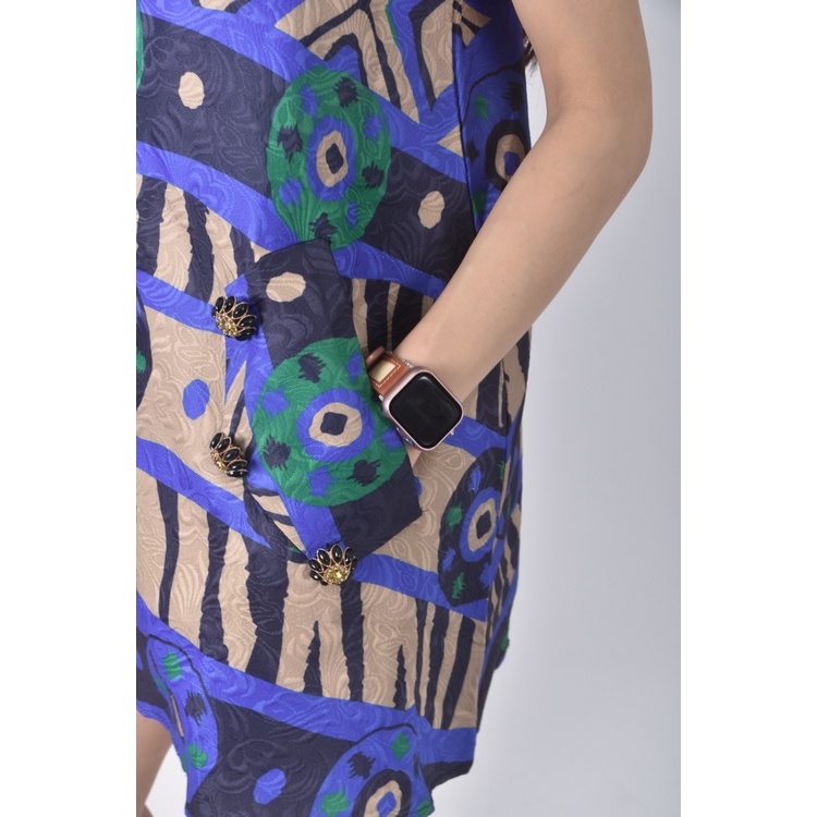 (S) 質感無袖藍色洋裝二手衣, , large