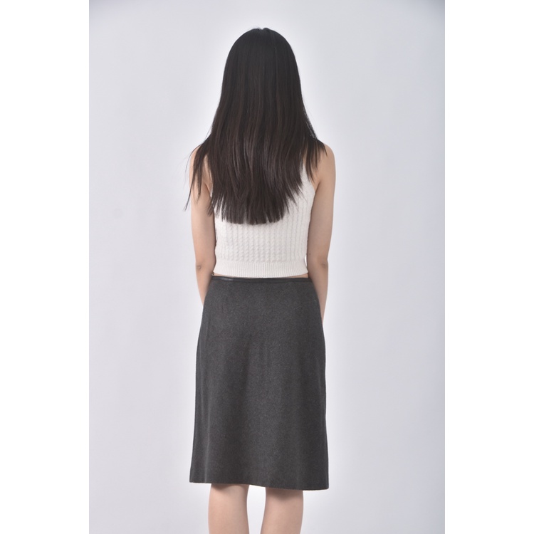 (L) o girl質感羊毛灰色短裙二手衣, , large