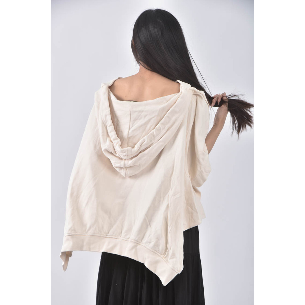 (F) amber madam韓牌連帽寬鬆杏色短袖上衣二手衣, , large