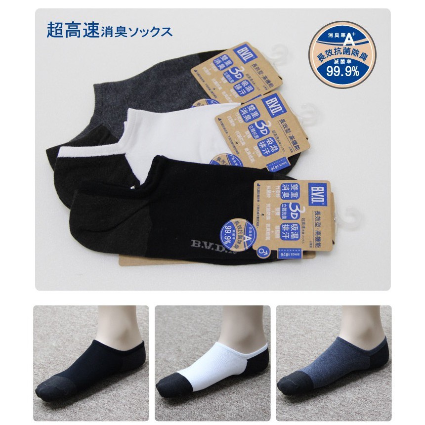 【BVD】雙效抗菌除臭低口男襪-B396 男襪 低口襪, , large