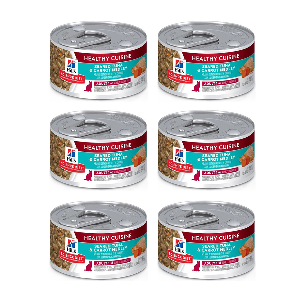 【Hills 希爾思】成貓香煎鮪魚燴胡蘿蔔健康美饌主食罐 79gX6罐/盒(10443), , large