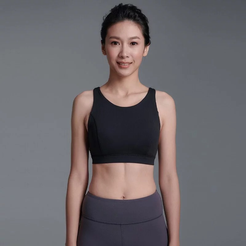 YOGA FLOW Hedy Bra - 極簡圓領短版上衣 - 炭黑 Black, , large