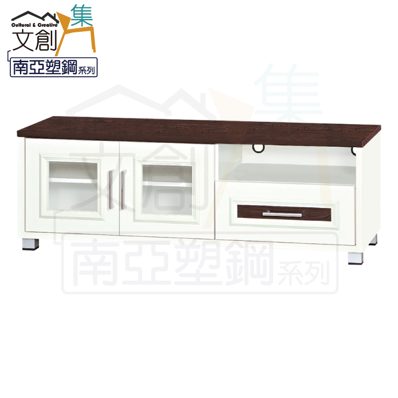 【文創集】巴莉 環保4.4尺南亞塑鋼二門單抽電視櫃/視聽櫃(客約商品), , large