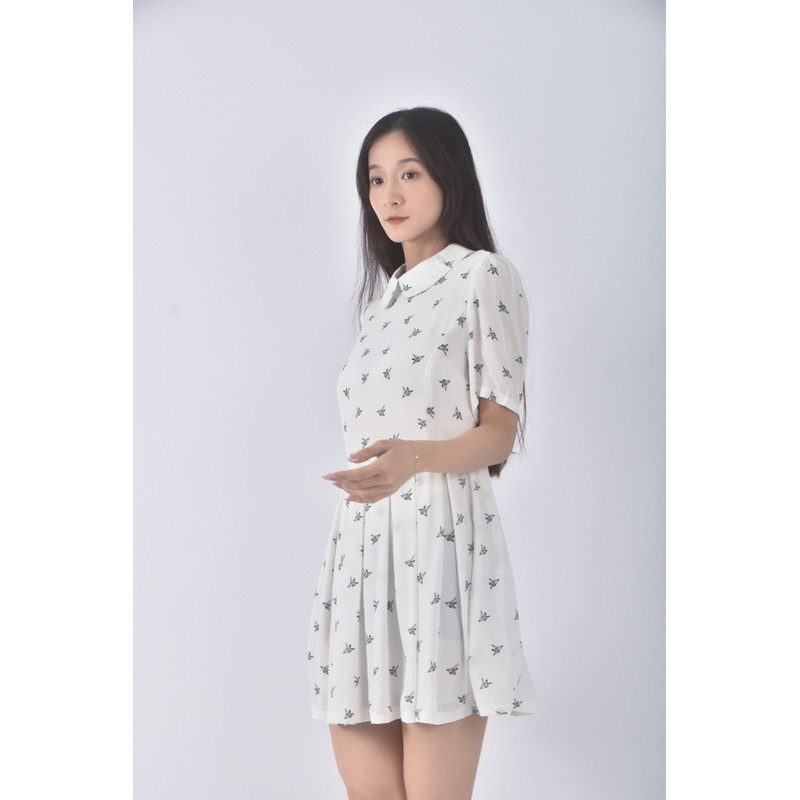 (S) zhuan zhuan質感千紙鶴白色洋裝二手衣, , large