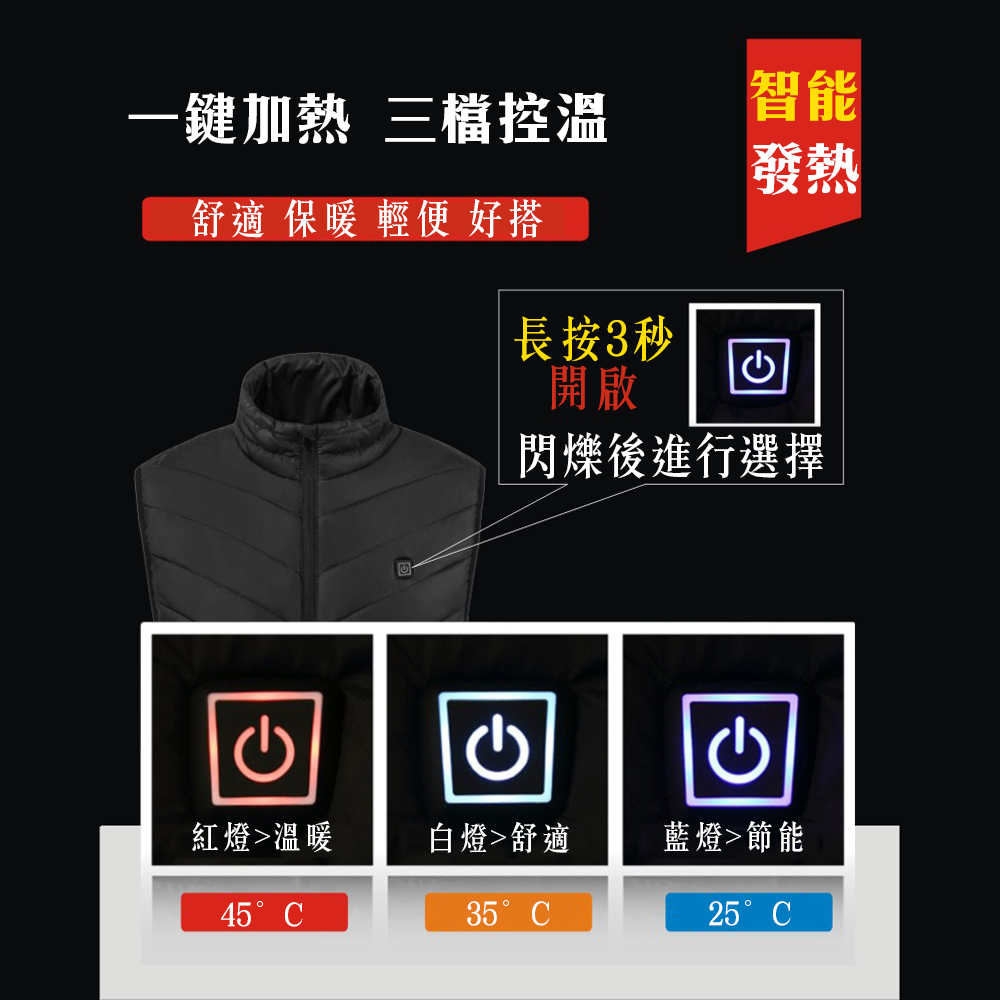 Smart Heated Vest &ndash; USB 4-Zone Heating, Adjustable Temperature Control (Low Heat Mode), Essential for Travel, Snowy Weather & Cold Waves, Keeps You Warm & Protected, , large