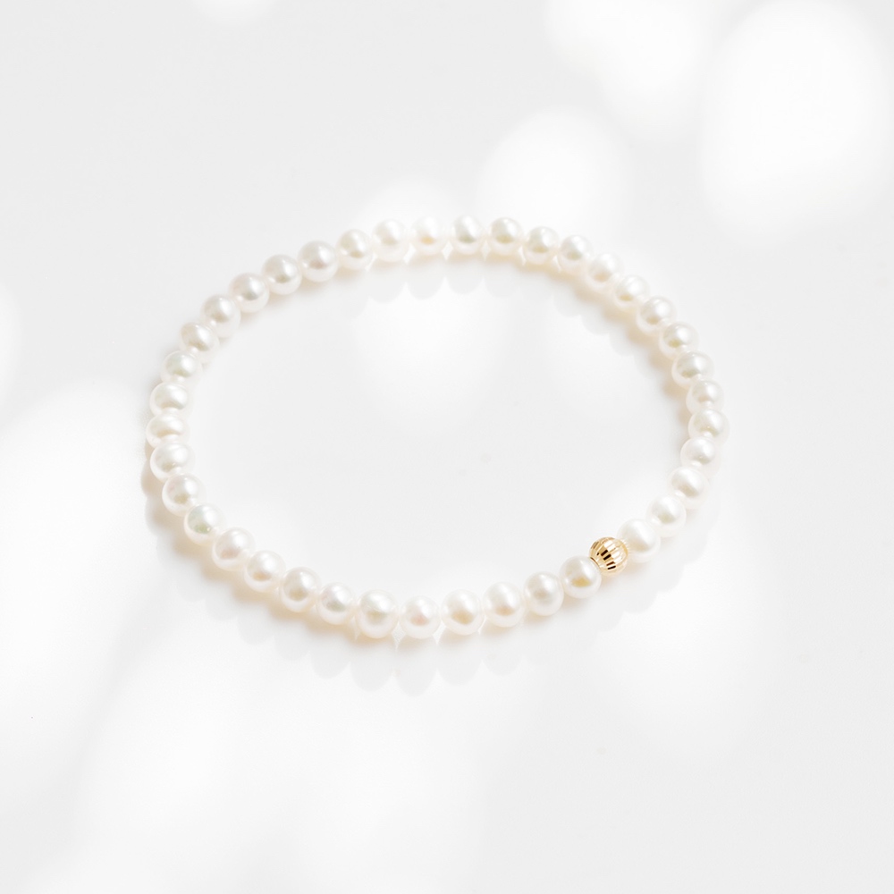 【18K金手鍊】A'jane 18K金 晨曦之珠 珍珠手鍊 A052503-004, , large