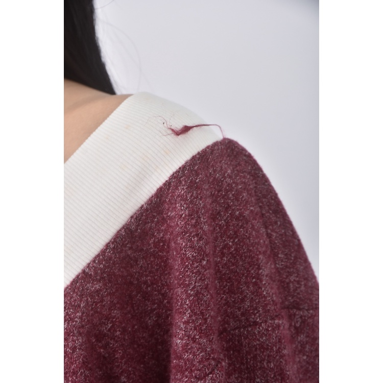 (M) v領紅色長袖上衣二手衣, , large