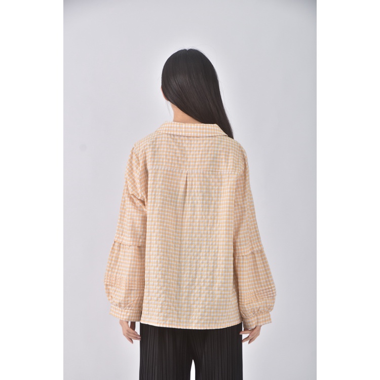 (XL) ob style格紋黃色襯衫上衣二手衣, , large