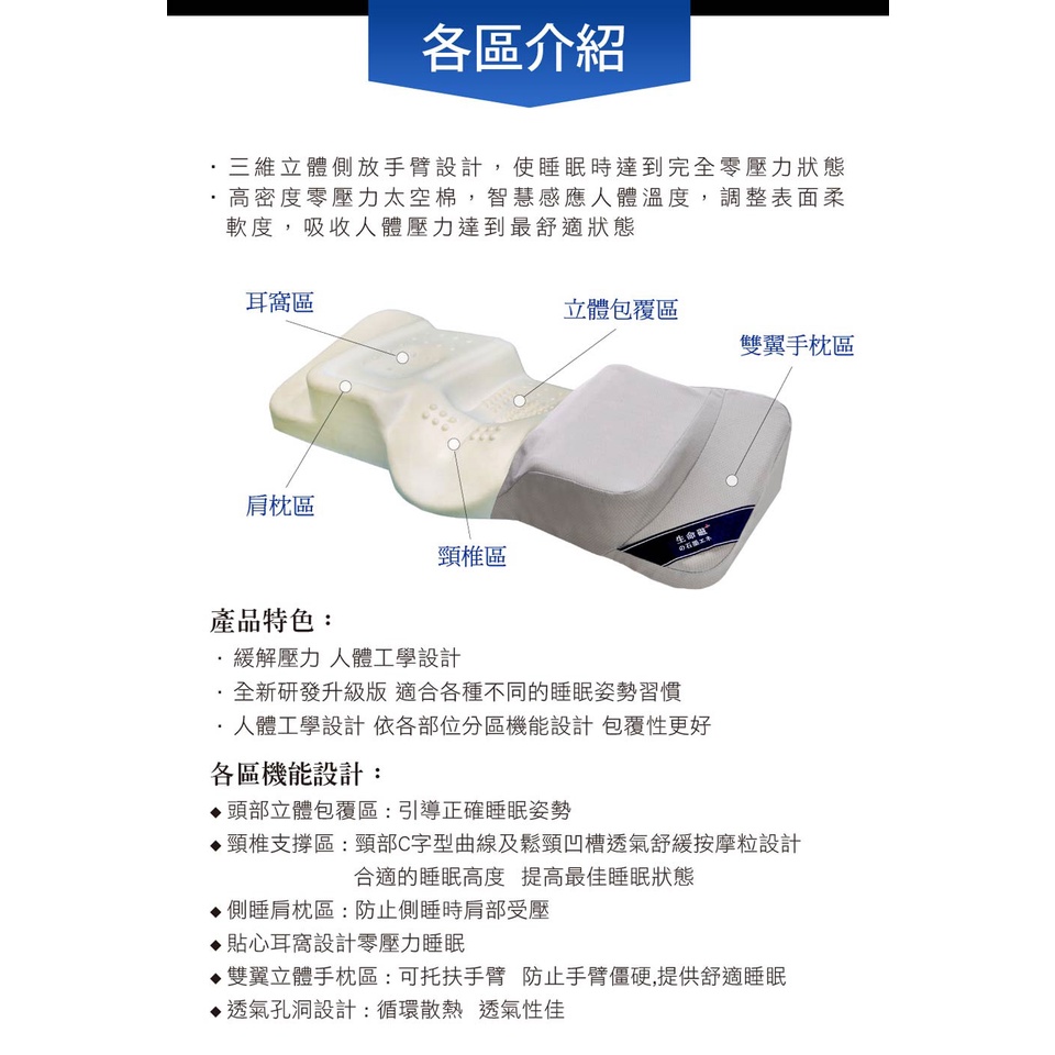 【日本旭川】生命磁石墨烯加強版能量枕 人體工學設計 高密度記憶棉 溫控調節 枕頭 記憶枕 機能枕 石墨烯枕頭, , large