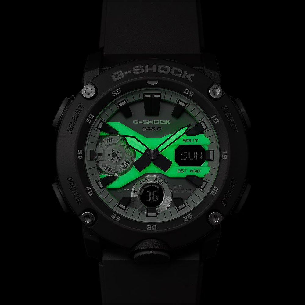 CASIO 卡西歐 G-SHOCK 綠光系列運動手錶 GA-2000HD-8A, , large