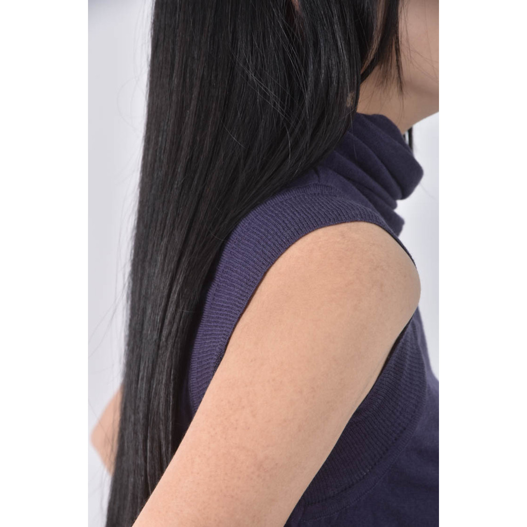 (XS（含）以下) liviana conti高領藍色上衣二手衣, , large