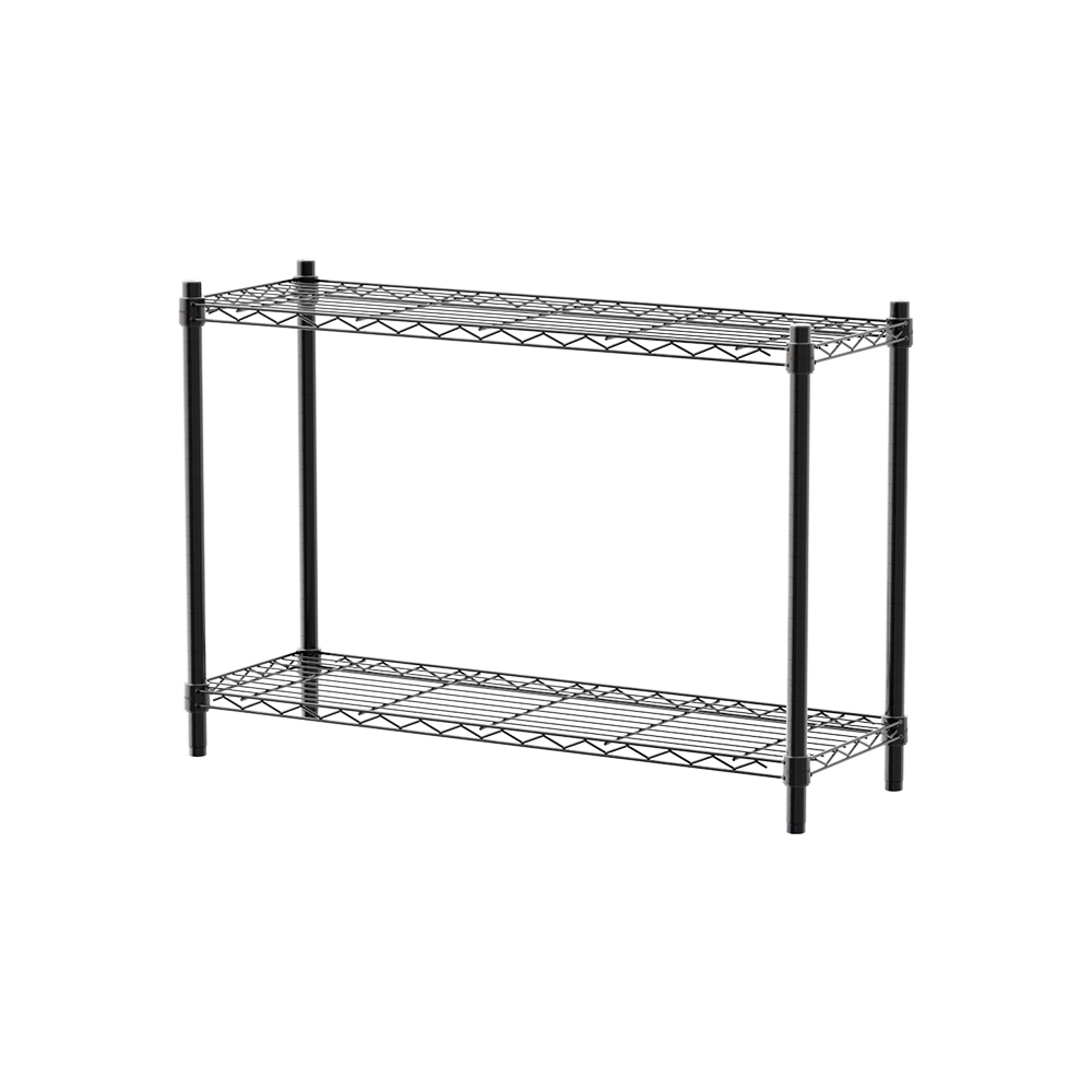 【Y HOUSE】90x30x60cm Lightweight Two-layer Iron Rack Iron Rack Shelf - Painted Black, , large