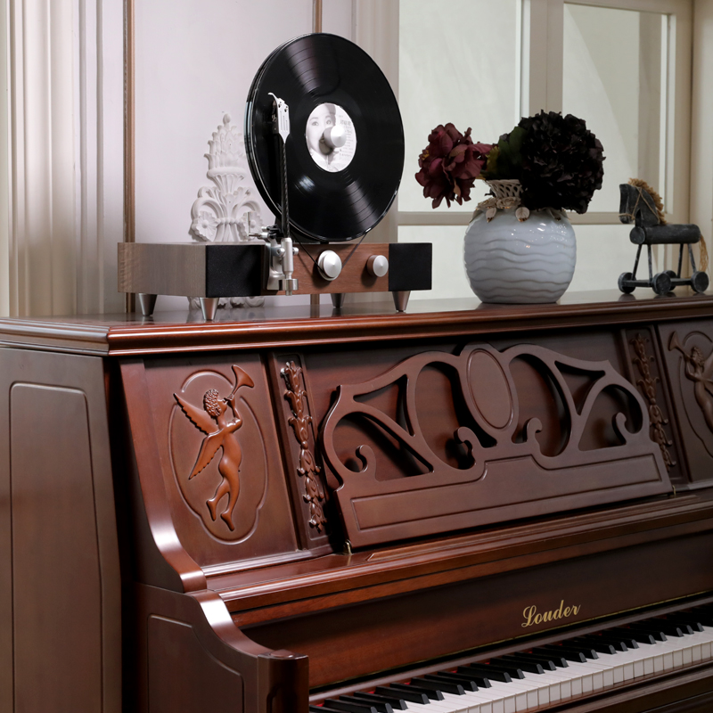 [峻宇] Gramovox 直立式藍牙黑膠唱片機/ 胡桃木經典款, , large