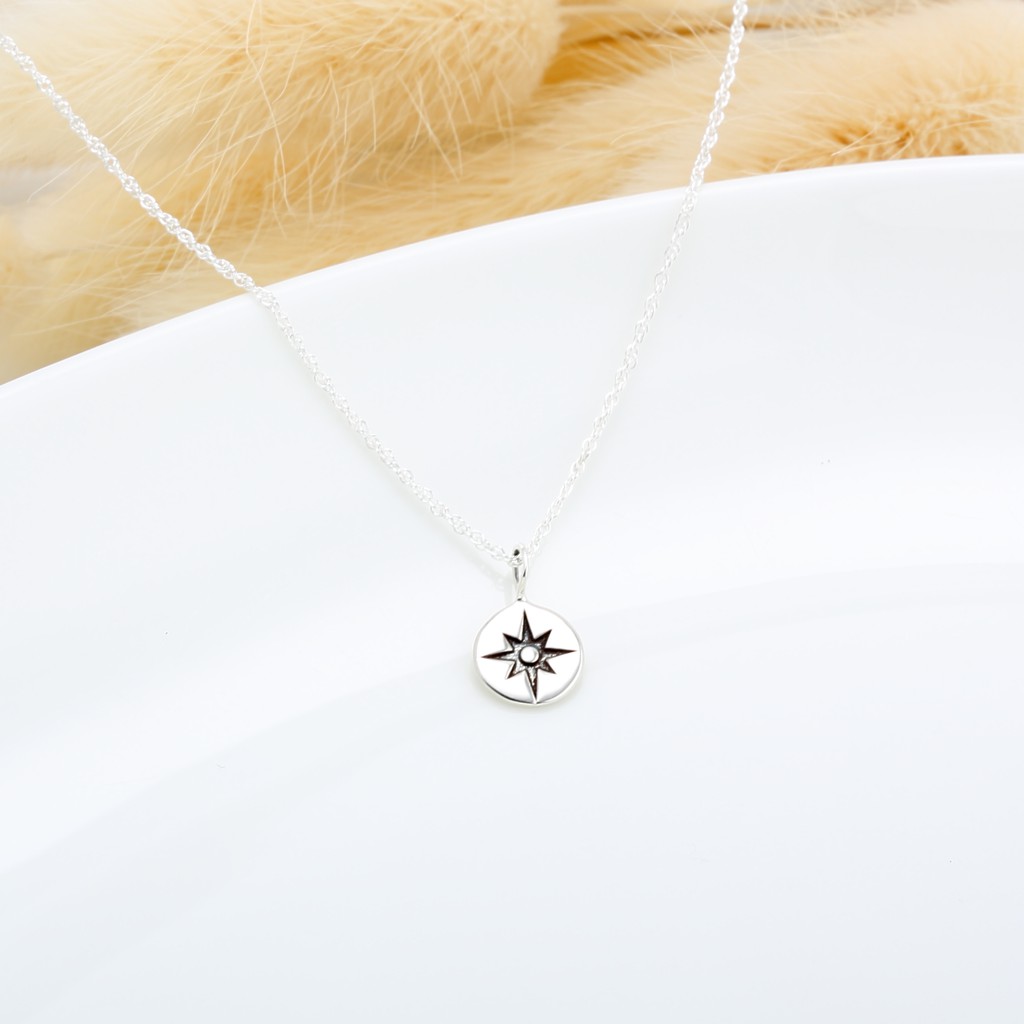 【Angel & Me】Lucky Compass North Star s925 sterling silver necklace gift, , large