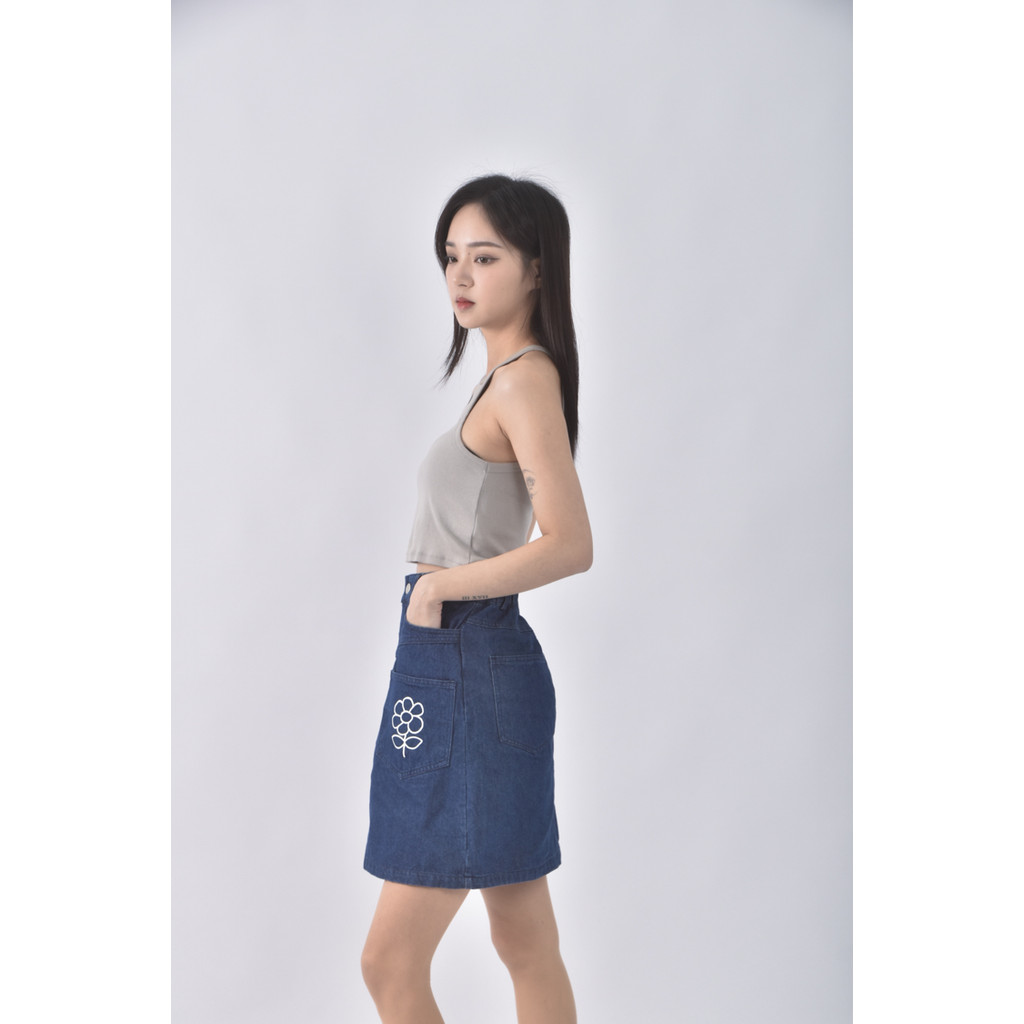 (S) miffy丹寧牛仔棉質純棉藍色短裙二手衣, , large