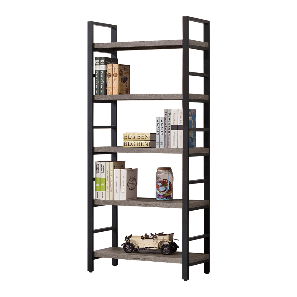 【唯熙傢俱】安迪工業風灰橡色2.7尺高書架
