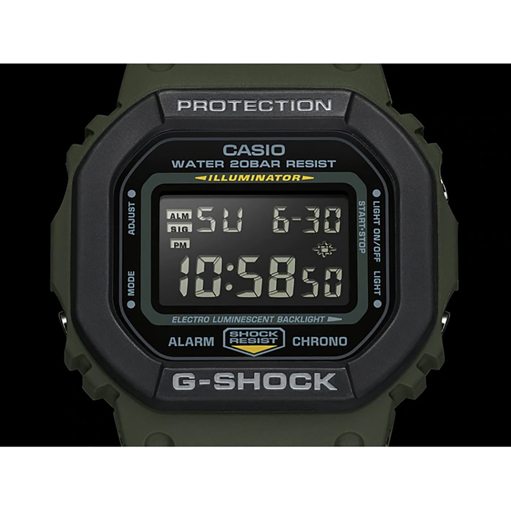 CASIO 卡西歐 G-SHOCK 軍事風手錶-軍綠 DW-5610SU-3, , large