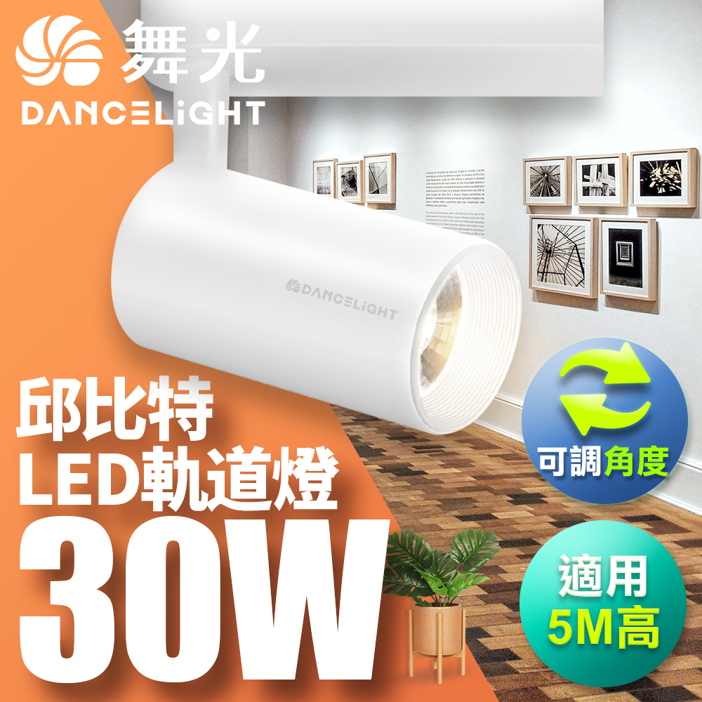 DanceLight舞光 30W邱比特軌道燈 一體式方便安裝 長管型 時尚白/貴族黑(白光/自然光/黃光), , large