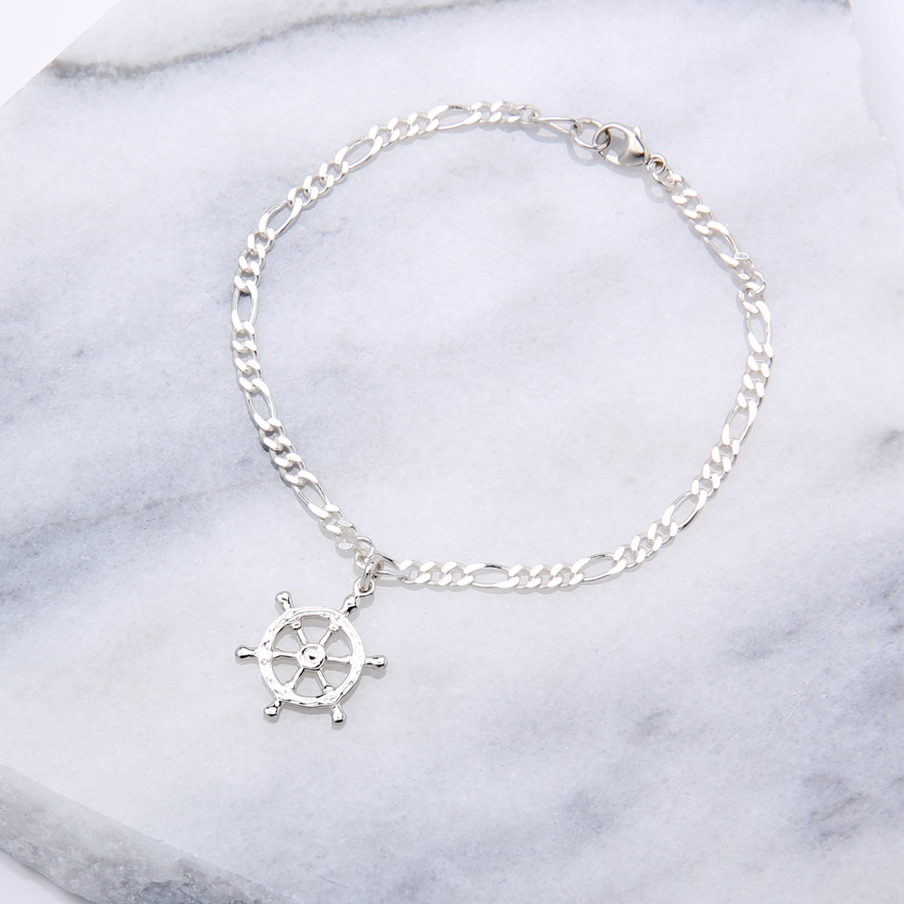 【Angel & Me】船舵 舵輪 掌舵人生 s925純銀手鍊 腳鍊 生日禮物, , large