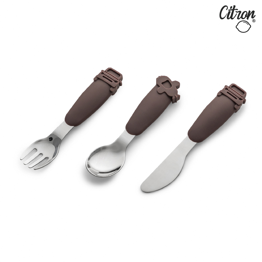 官方直營【Citron】幼兒餐具隨行組_交通工具 (含刀、叉、湯匙、多功能矽膠袋), , large