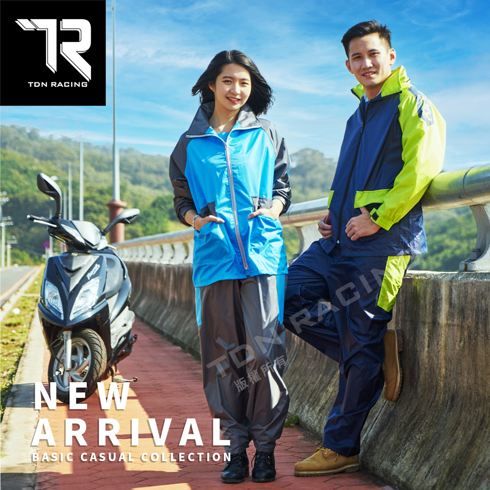 [TDN] Fengxing Racing Two-Piece Raincoat (Sports Raincoat ES4302) Navy Blue Size M, , large