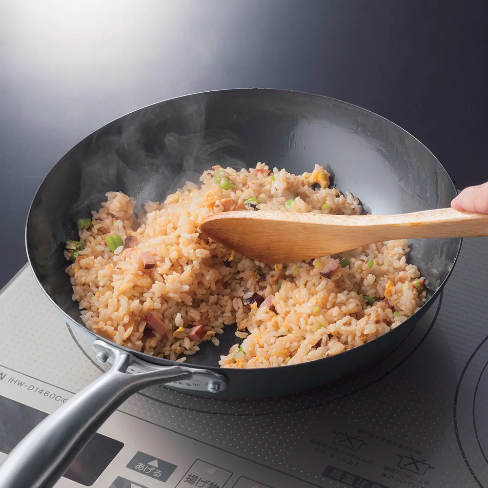 【vitacraft】Japan-Made Nitrided Iron Uncoated Single-Handle Wok 28cm (Super Iron Series), , large