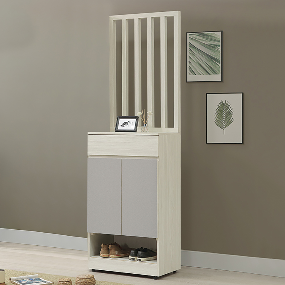 【Hampton 漢汀堡】蘿密白榆木雙色屏風高鞋櫃, , large