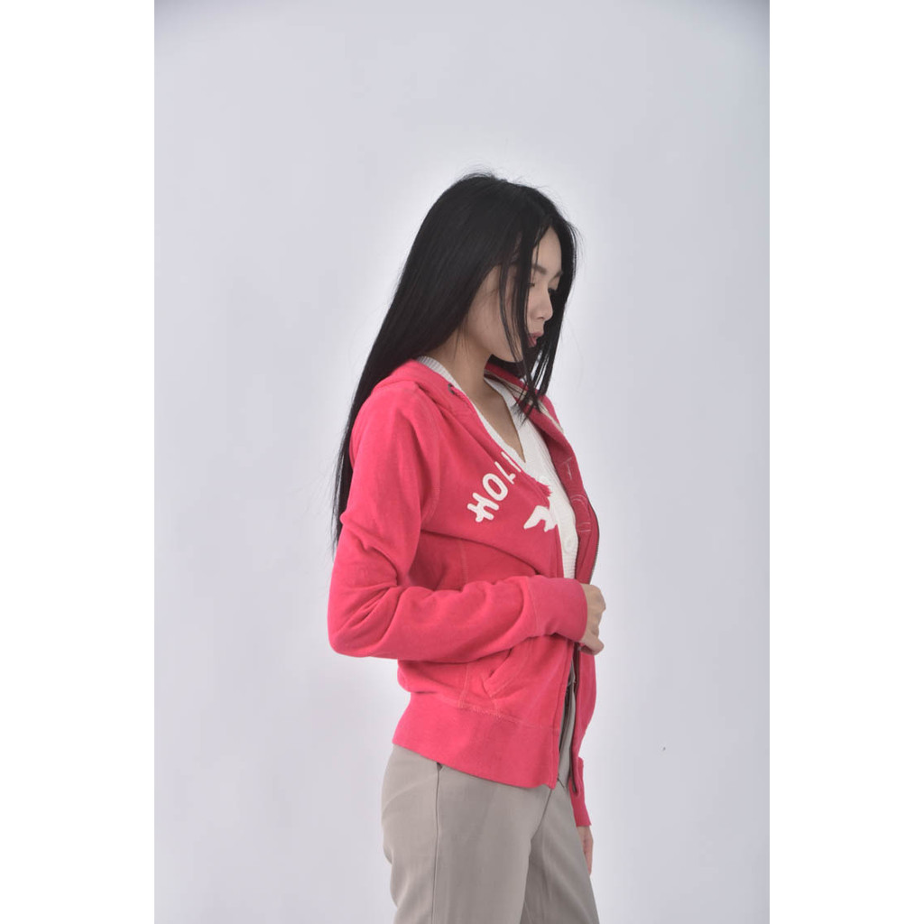 (S) hollister連帽粉色外套二手衣, , large