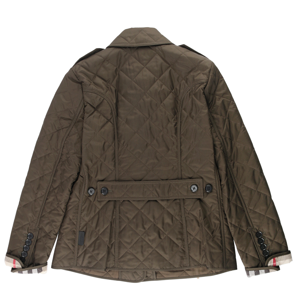 BURBERRY L號菱格紋棉質輕型外套/橄欖綠, , large
