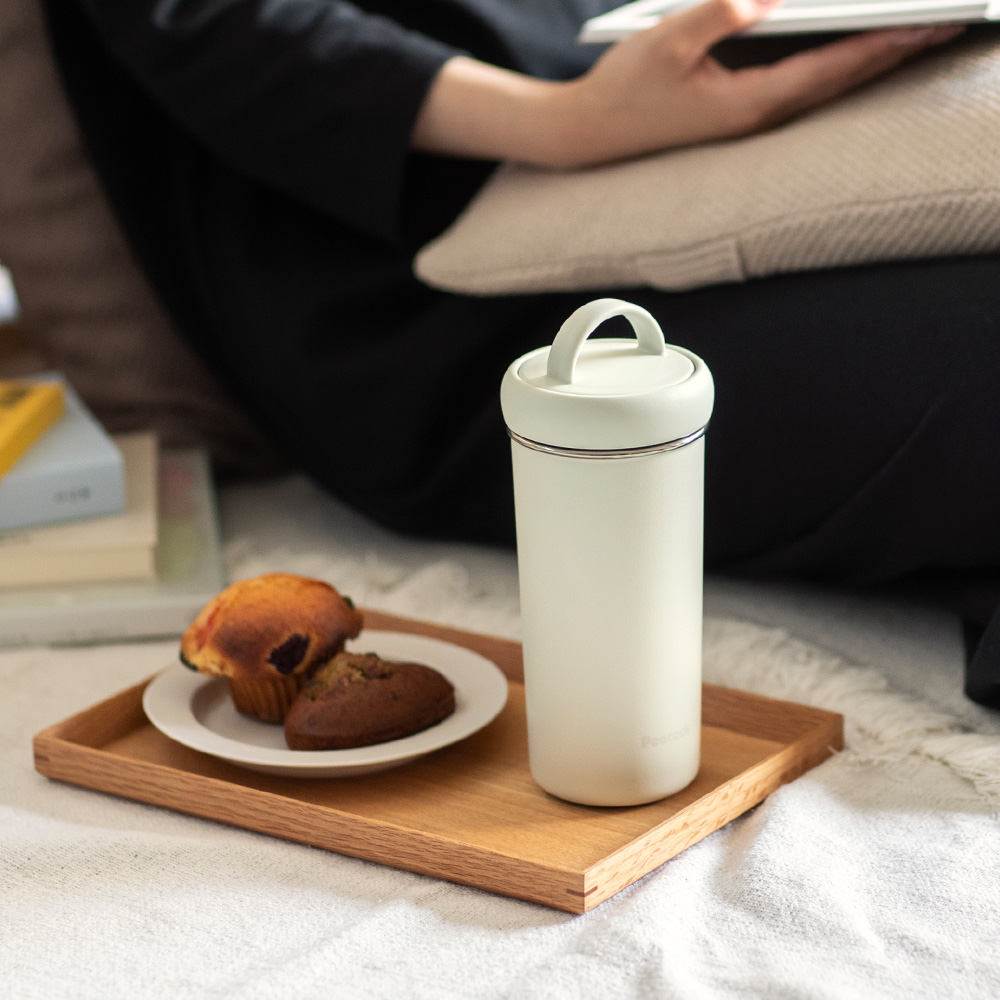 【日本孔雀Peacock】316不鏽鋼 手提式City城市 咖啡杯 保冷保溫杯300ML(上蓋可拆洗)-黃, , large