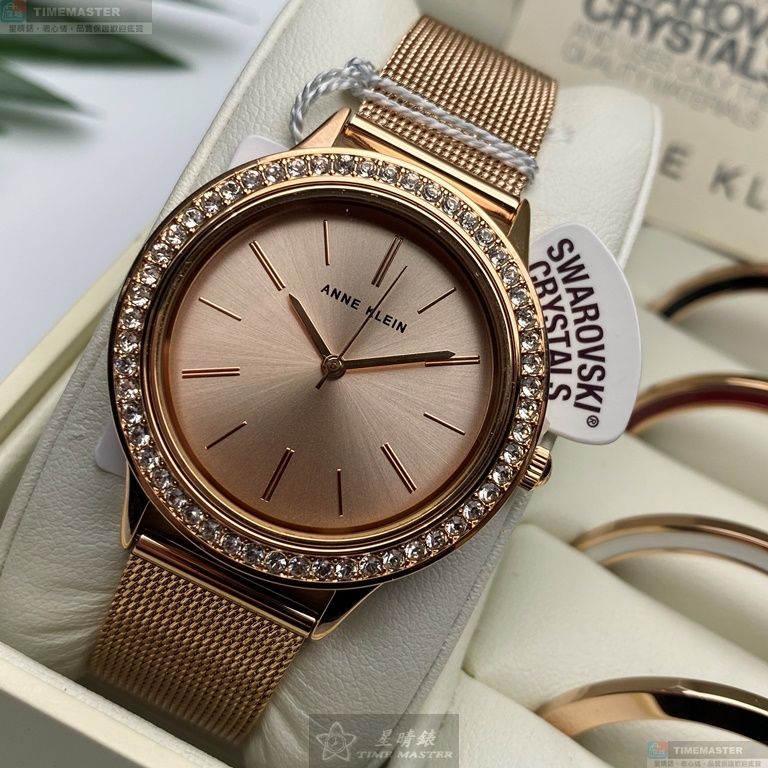 [星晴錶業]AnneKlein手錶,36mm,AN00291玫瑰金色錶面可更換錶殼玫瑰金色米蘭錶帶款, , large