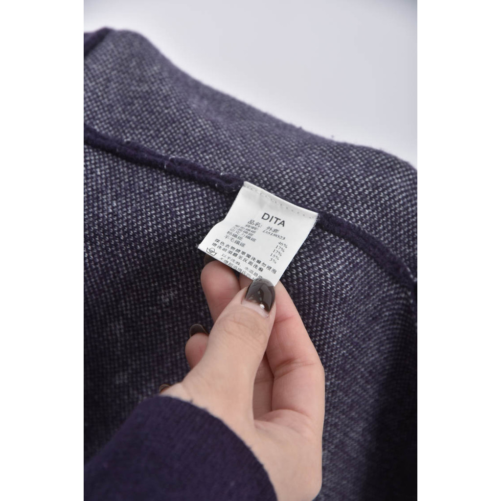 (M) dita羊毛棉質星座藍色罩衫二手衣, , large