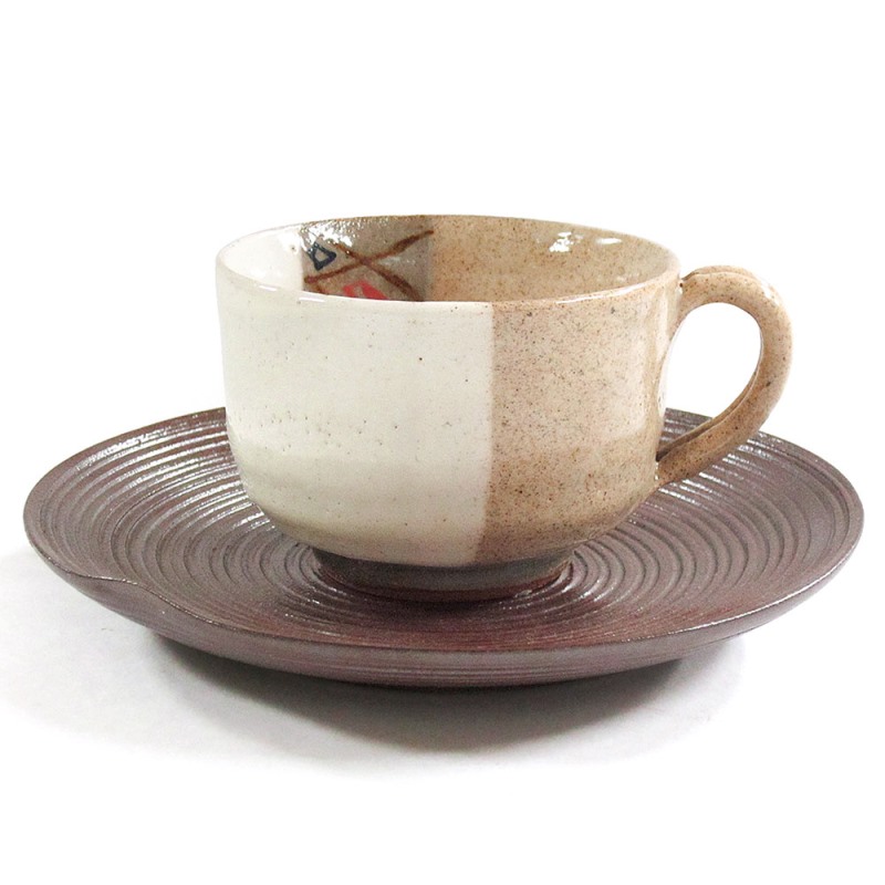 [豐名日本餐具] 咖啡杯組 米白棕 / C00CS1-37, , large