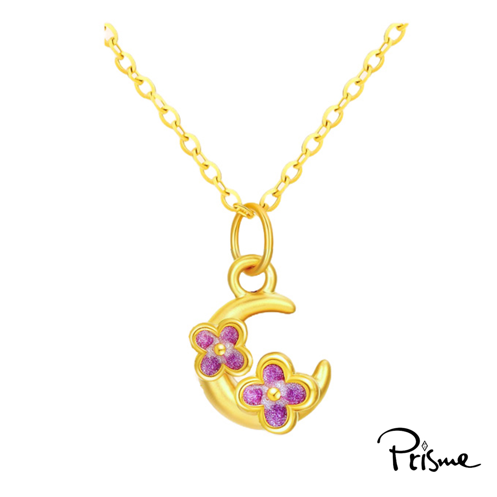 【Prisme Gold】黃金項鍊 桂花月亮 鍊墜項鍊 (金重：約0.08錢±0.03), , large