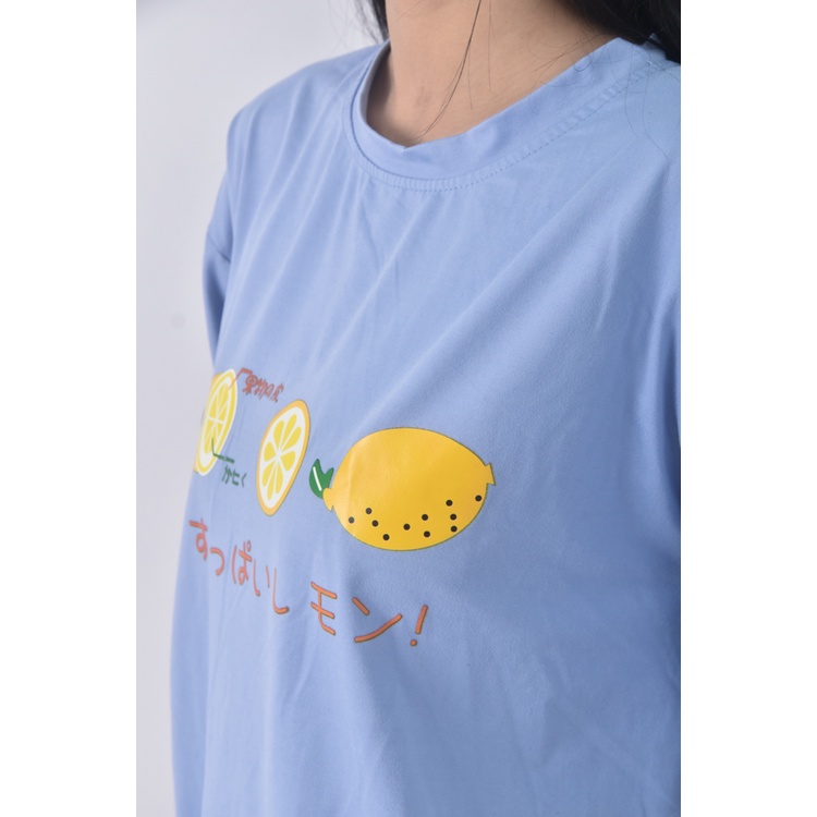 (L) 檸檬藍色短袖上衣二手衣, , large