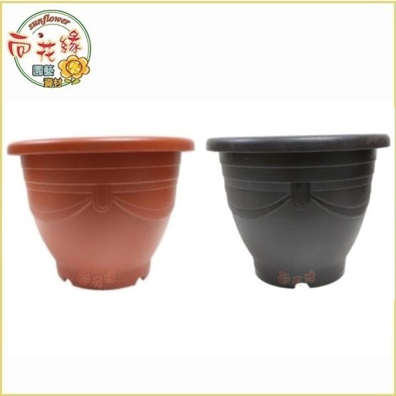 European Pot / Embossed European Pot / Round Pot (Brick Red) - 1 ft, , large