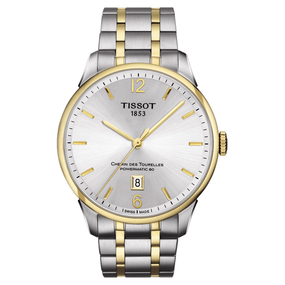 TISSOT 杜魯爾系列機械動力80腕錶-銀x雙色版/42mm  T0994072203700