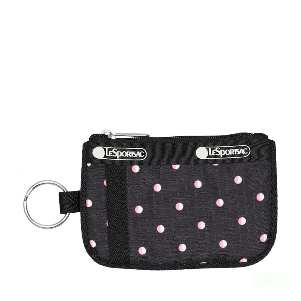 Lesportsac Key Card Holder 卡片零錢包 送禮-粉色點滴, , large