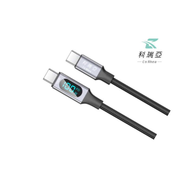 C to Type-C Data Display Cable (100W) 1M - Woven + Aluminum Alloy - Black, , large