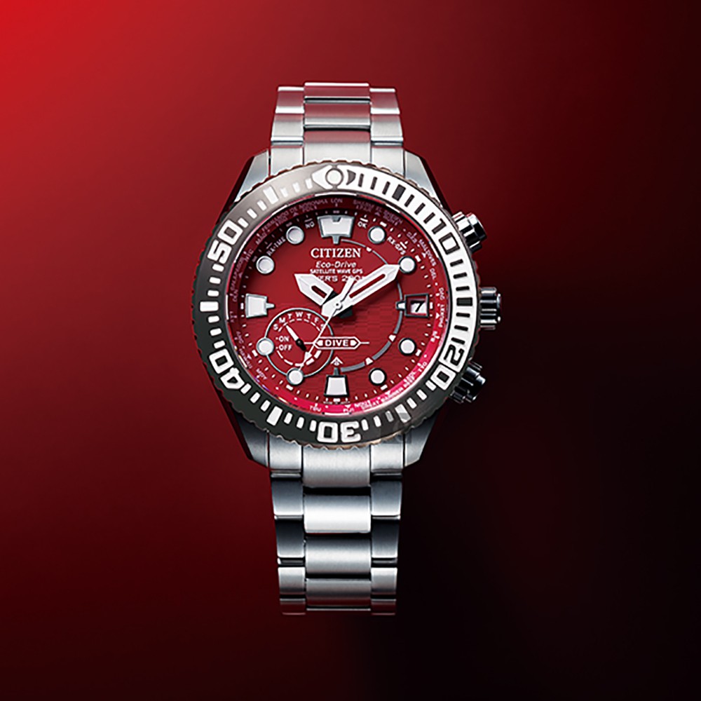 CITIZEN 星辰 東京紅限量版 GPS衛星對時 鈦金屬潛水手錶 CC5005-68Z 【附贈橡膠錶帶】, , large