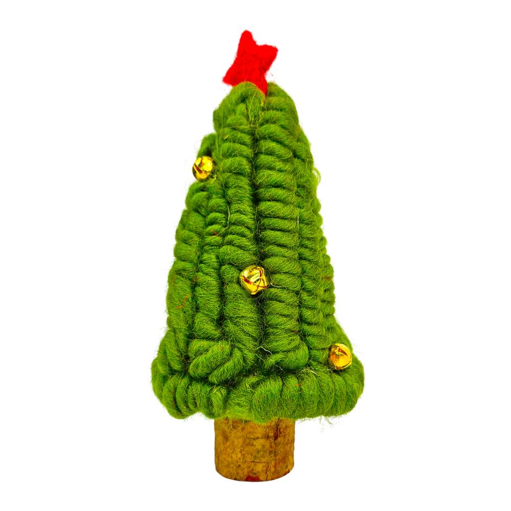 摩達客-羊毛氈紅樹頂星綠色聖誕樹造型擺飾品-交換禮物耶誕派對推薦, , large