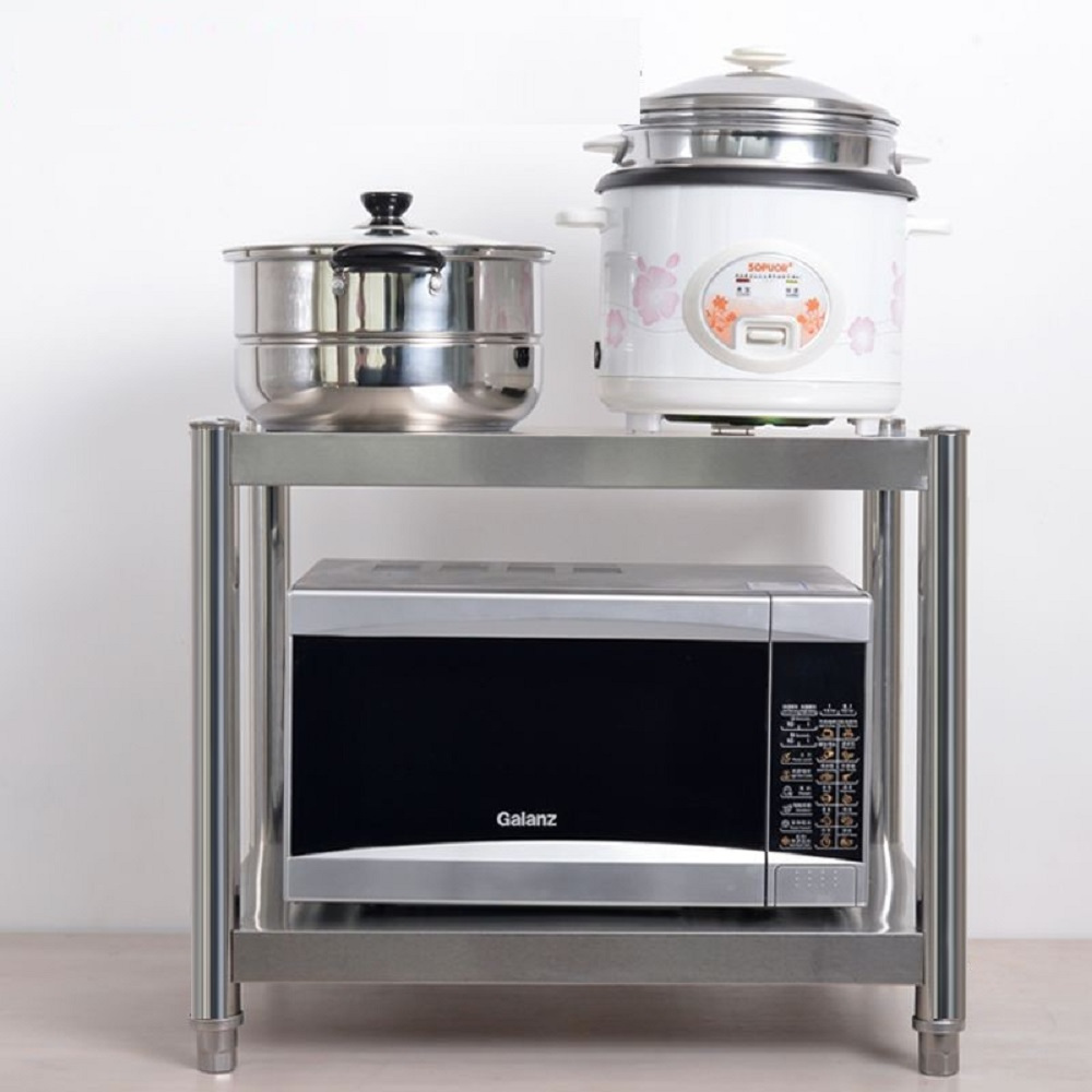 【誠宜居家】60x40x53公分 升級款加粗加厚(二層不鏽鋼置物架)-加強底部橫梁 收納架 不鏽鋼置物架 不銹鋼置物架 廚房不銹鋼置物架 置物架 家電架 廚房架 架子, , large