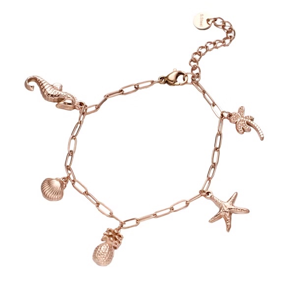 【ULOO】Twinkle 海漾微光不鏽鋼手鍊-玫瑰金 UB2000130, , large