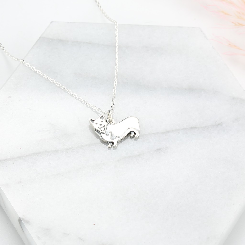【Angel & Me】Corgi Dog s925 sterling silver necklace Birthday Valentine Day gift, , large