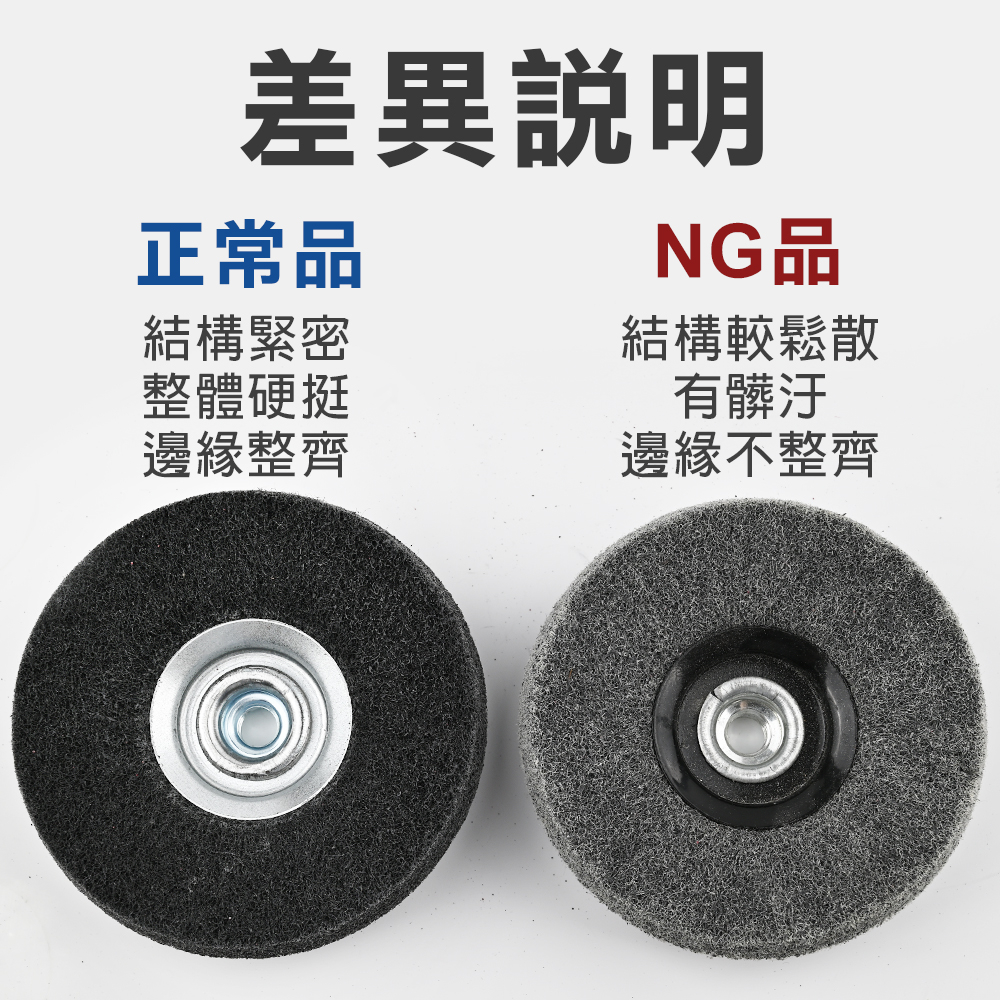 4"碟形不織布輪 碟灰 碟紅 手提砂輪機用 M10*1.5 鎖牙式碟型 #180 #240番 12P, , large