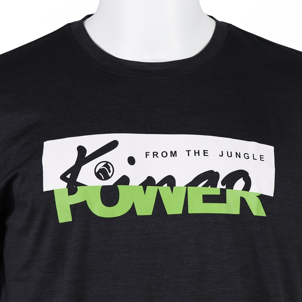 KINGO-大尺碼-排汗 圓領T-黑-413001, , large