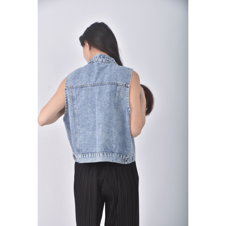 (S) nuan yang yang丹寧牛仔質感背心藍色外套二手衣, , large