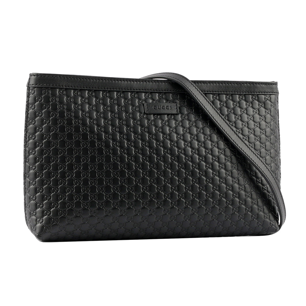 GUCCI Guccissima 壓紋牛皮手拿/斜背包/黑色, , large