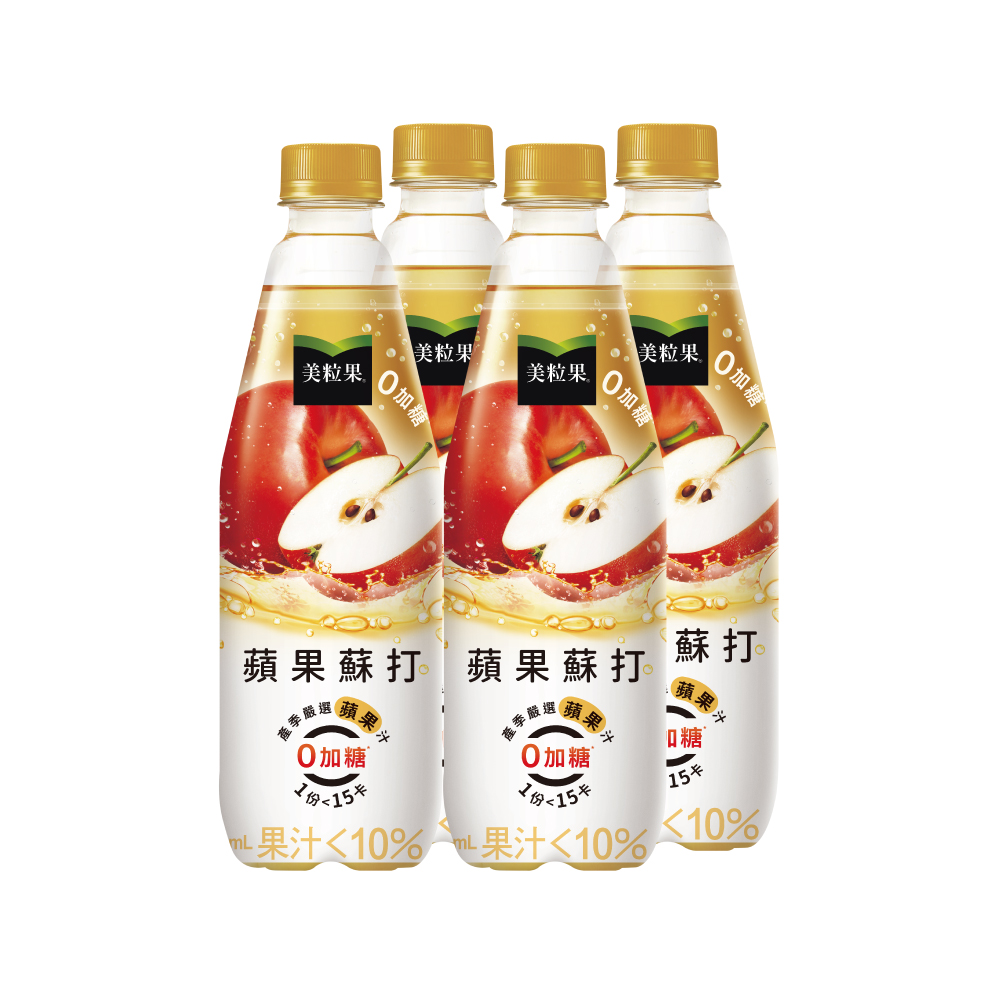 美粒果零加糖蘋果蘇打500ml, , large